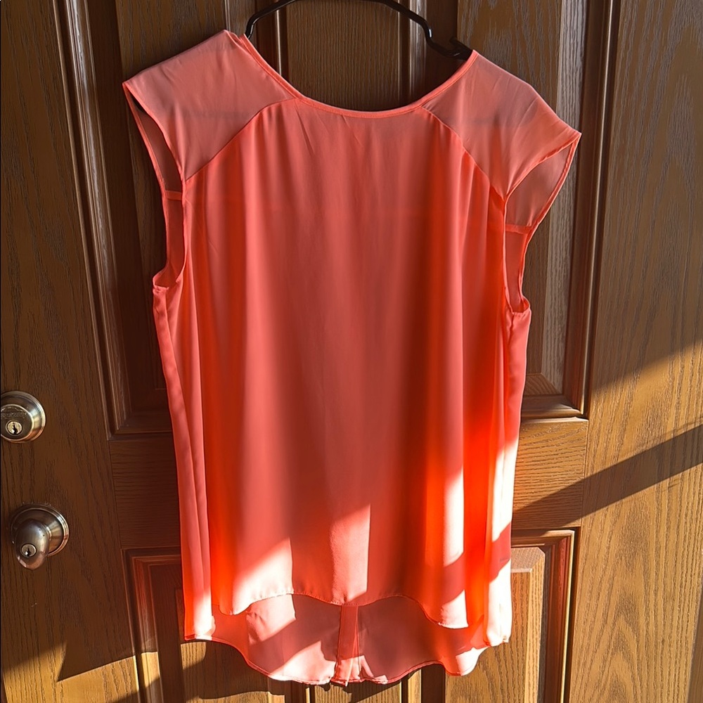 Coral Sleeveless Blouse